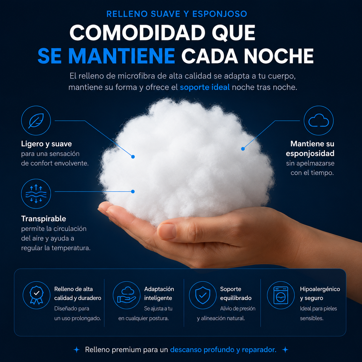 Duerme sin dolor de cadera con la Almohada Oryon Pro™