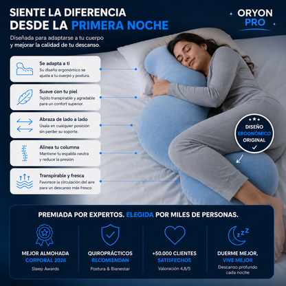 Duerme sin dolor de cadera con la Almohada Oryon Pro™